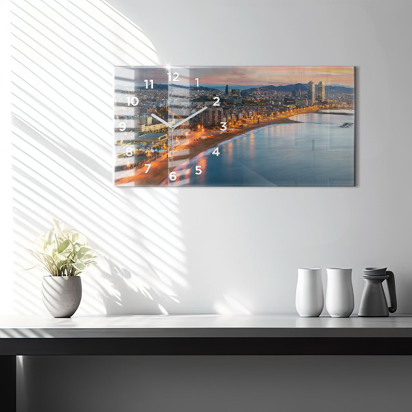 Horloge rectangulaire horizontale Plage de Barcelone