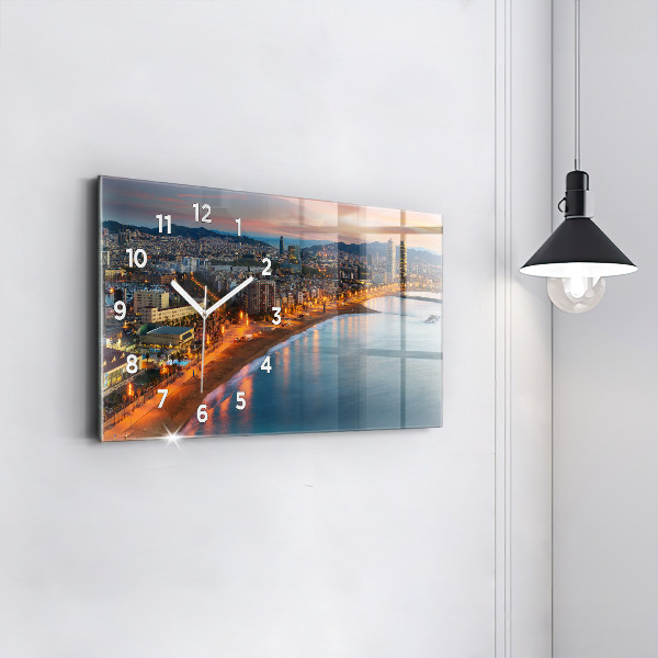Horloge rectangulaire horizontale Plage de Barcelone