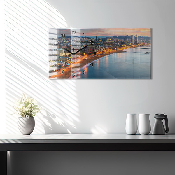 Horloge rectangulaire horizontale Plage de Barcelone