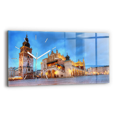 Horloge rectangulaire horizontale Place du marché principal de Cracovie