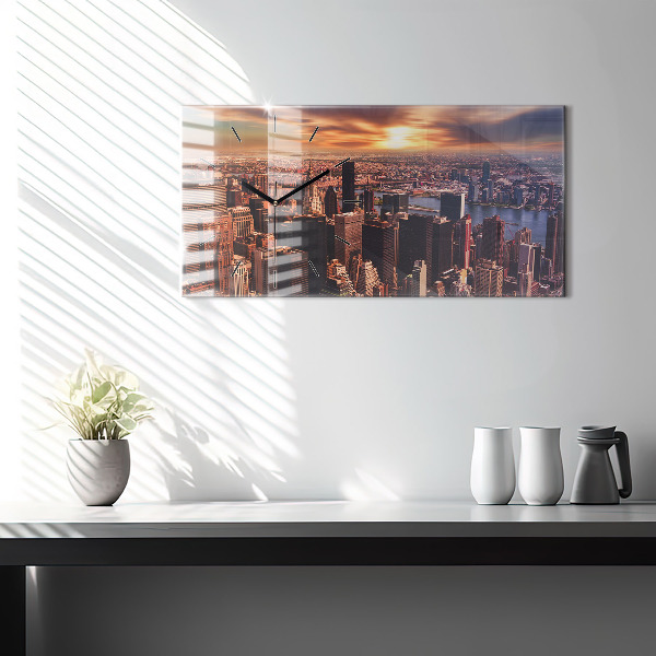 Horloge murale horizontale Panorama de la ville ouest