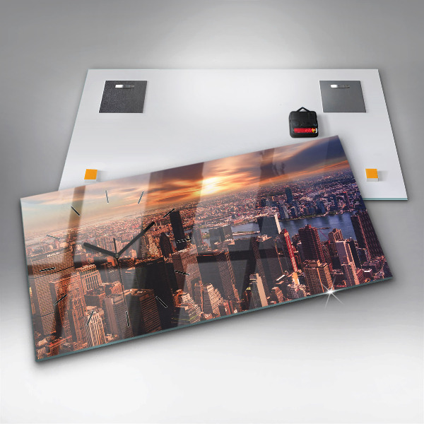 Horloge murale horizontale Panorama de la ville ouest