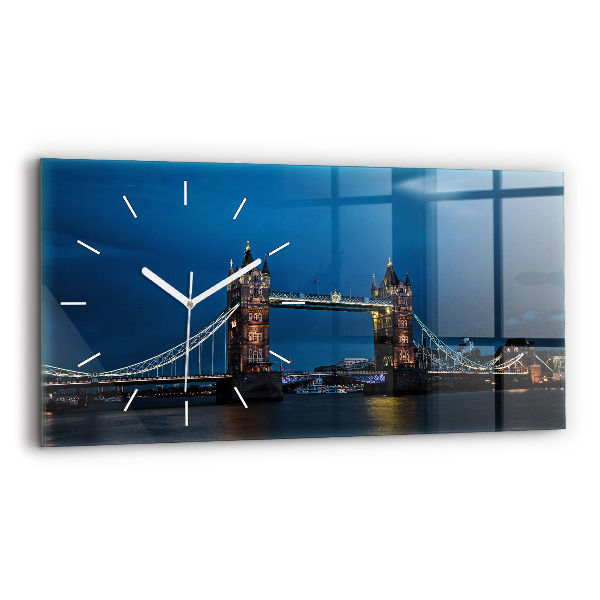 Horloge murale horizontale Tower Bridge Londres la nuit