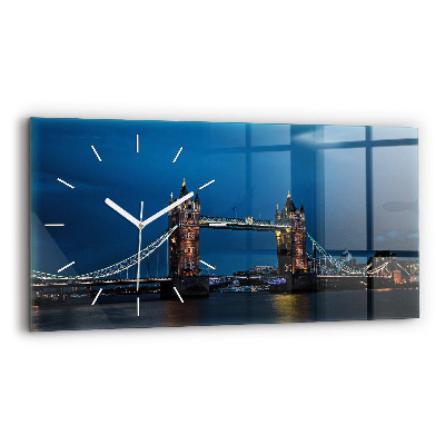 Horloge murale horizontale Tower Bridge Londres la nuit