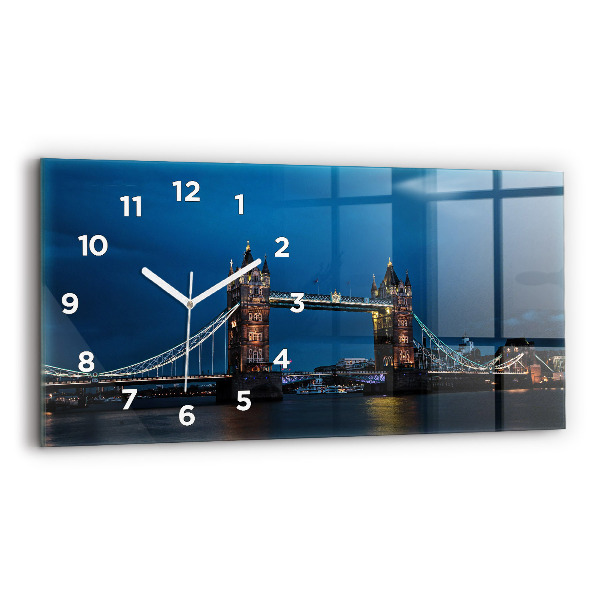 Horloge murale horizontale Tower Bridge Londres la nuit