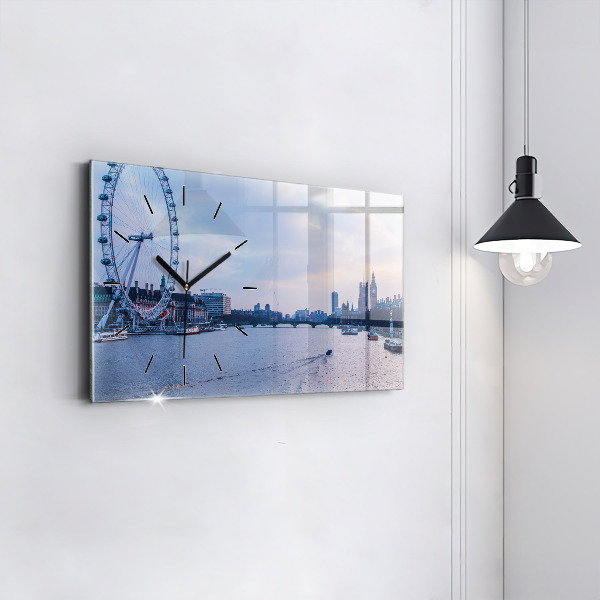 Horloge murale horizontale Panorama de la ville du London Eye