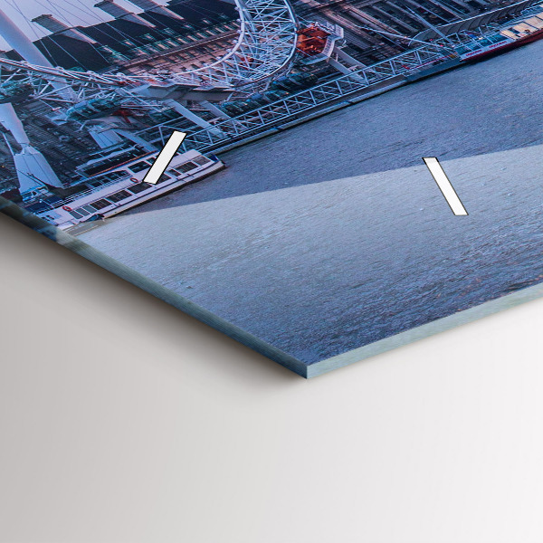 Horloge murale horizontale Panorama de la ville du London Eye