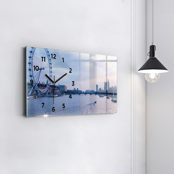 Horloge murale horizontale Panorama de la ville du London Eye