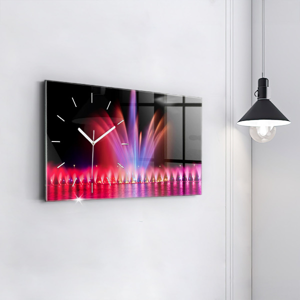 Horloge rectangulaire horizontale Fontaine de Wroclaw la nuit