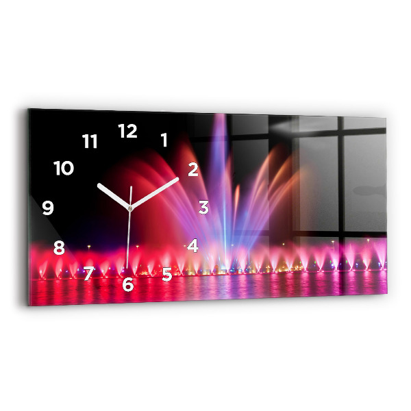 Horloge rectangulaire horizontale Fontaine de Wroclaw la nuit