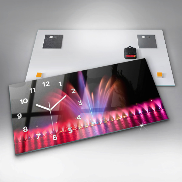 Horloge rectangulaire horizontale Fontaine de Wroclaw la nuit