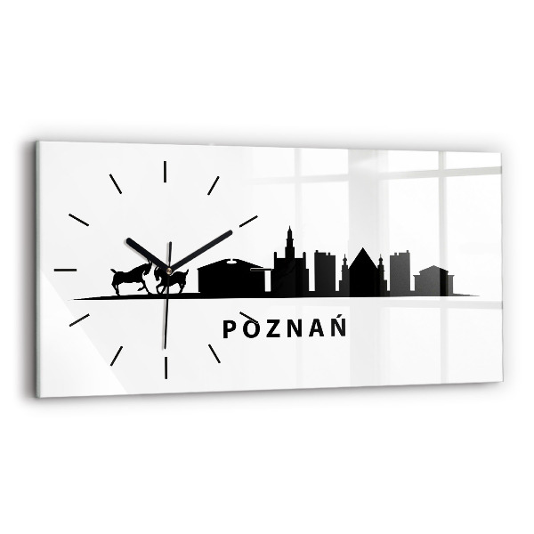 Horloge murale horizontale Graphiques panoramiques de Poznan
