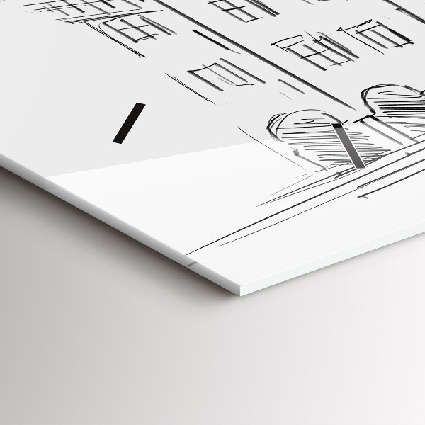 Horloge murale horizontale Croquis de la vieille ville de Poznań