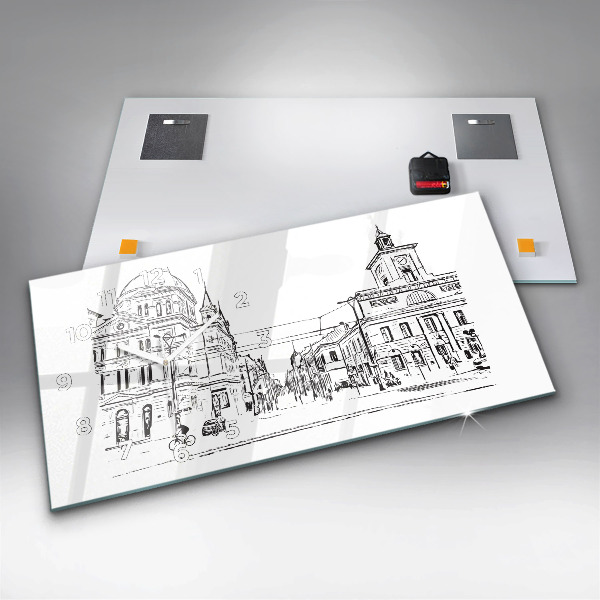 Horloge murale horizontale Illustration de la ville de Poznań