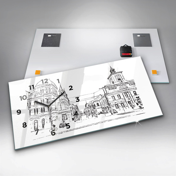 Horloge murale horizontale Illustration de la ville de Poznań