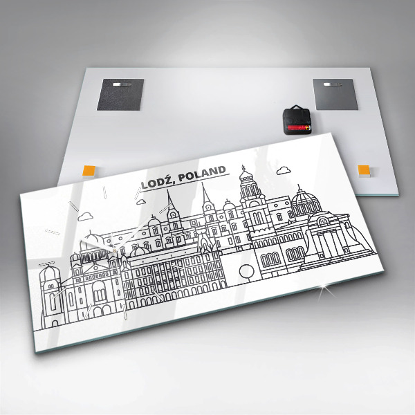 Horloge rectangulaire horizontale Panorama architectural de Lodz