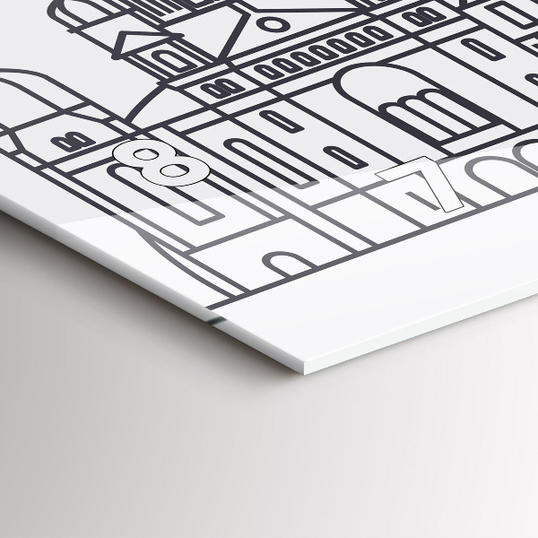 Horloge rectangulaire horizontale Panorama architectural de Lodz