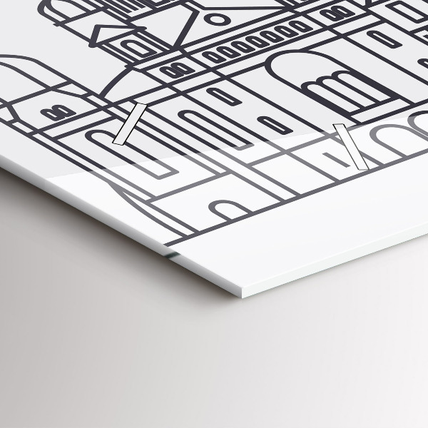 Horloge rectangulaire horizontale Panorama architectural de Lodz