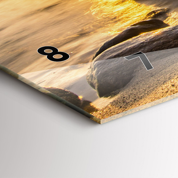 Horloge murale horizontale Lever de soleil sur la mer Baltique