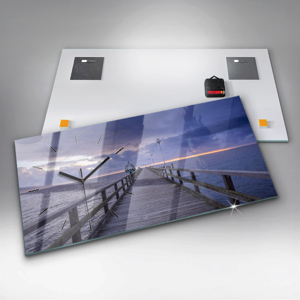 Horloge murale horizontale Jetée sur la mer Baltique