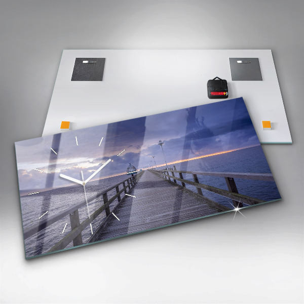 Horloge murale horizontale Jetée sur la mer Baltique