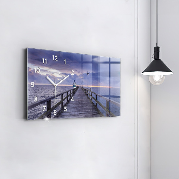 Horloge murale horizontale Jetée sur la mer Baltique