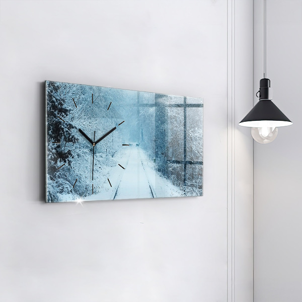 Horloge murale horizontale Cerf sur les rails