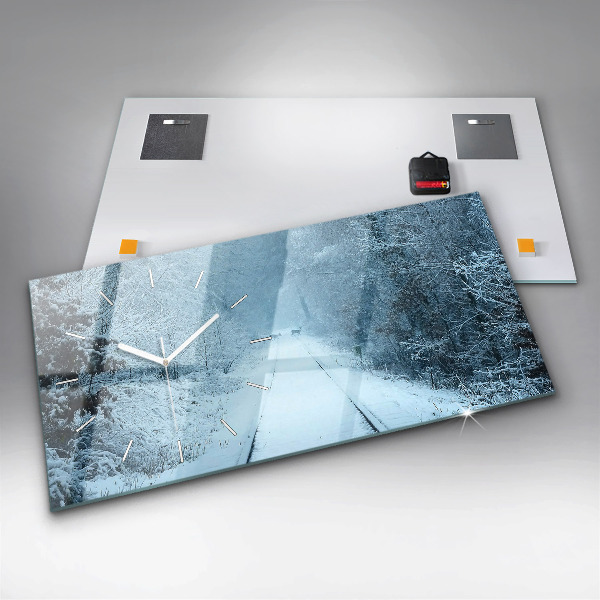 Horloge murale horizontale Cerf sur les rails