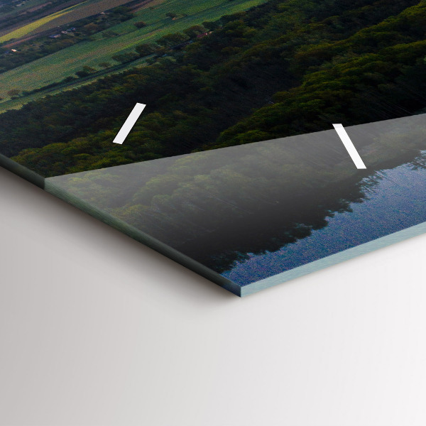 Horloge murale horizontale Vue aérienne du lac