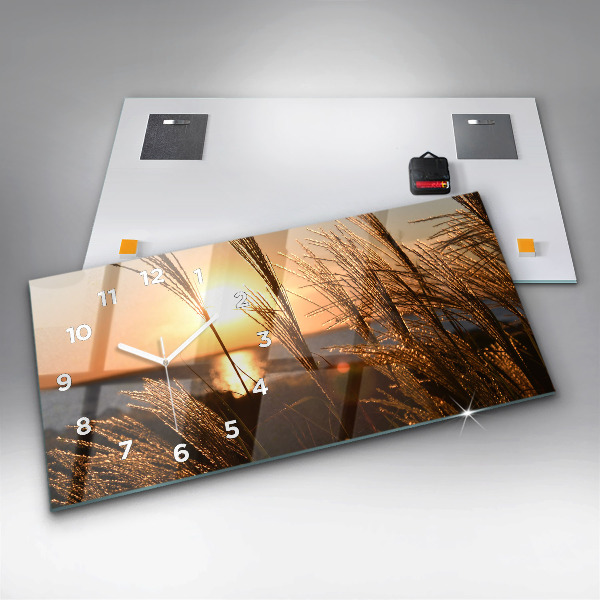 Horloge murale horizontale 'Le blé à l''heure d''or'