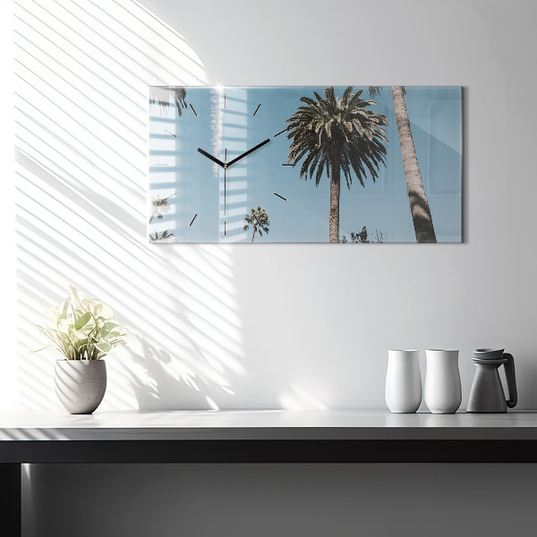 Horloge murale horizontale Palmiers à Los Angeles