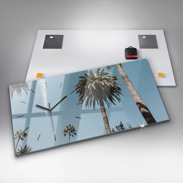 Horloge murale horizontale Palmiers à Los Angeles