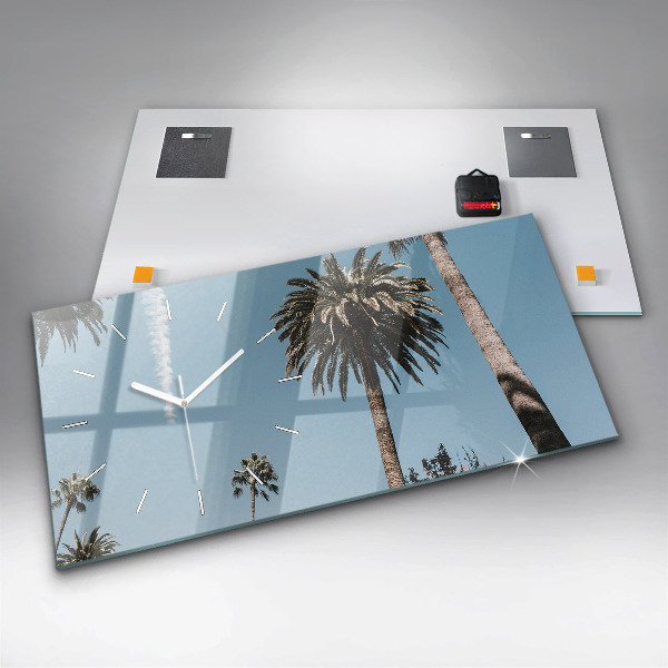 Horloge murale horizontale Palmiers à Los Angeles