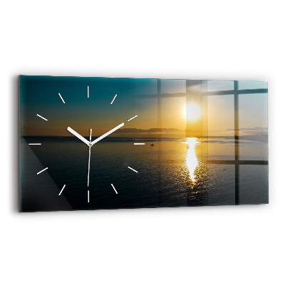 Horloge murale horizontale Paysage au lever du soleil