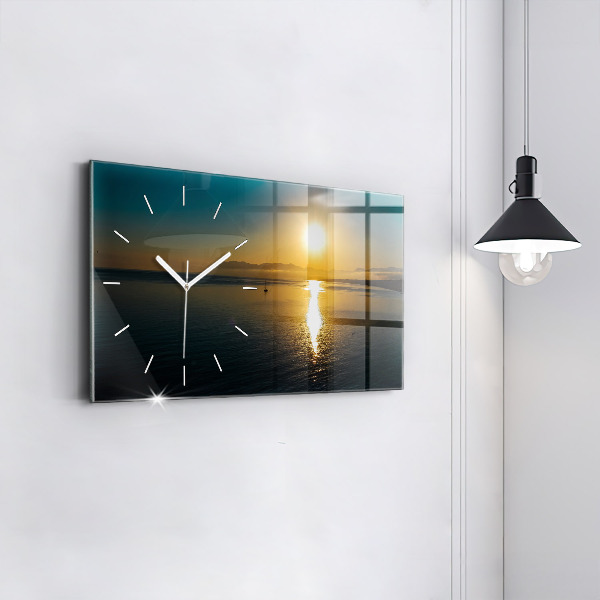 Horloge murale horizontale Paysage au lever du soleil