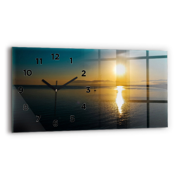 Horloge murale horizontale Paysage au lever du soleil