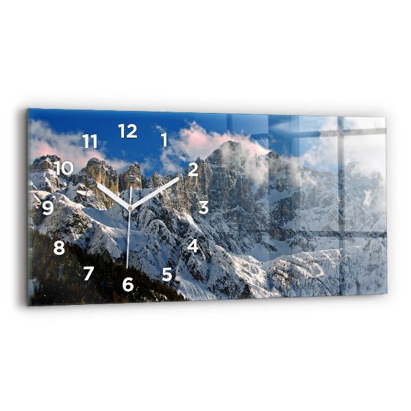 Horloge murale horizontale Montagnes sous le ciel bleu