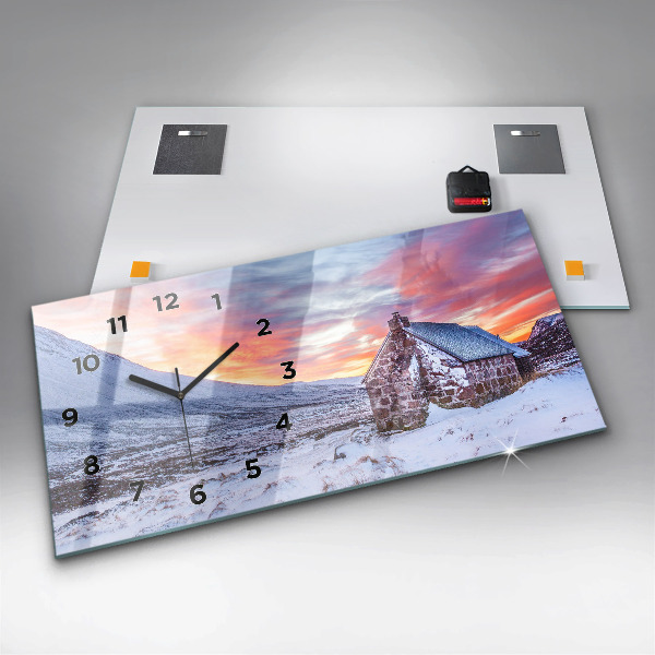 Horloge murale horizontale Chalet à la montagne