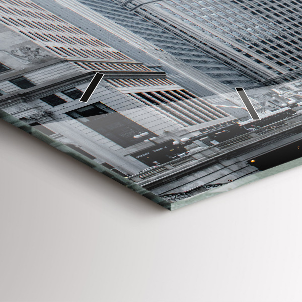 Horloge murale horizontale Lodz avec un panorama de la ville