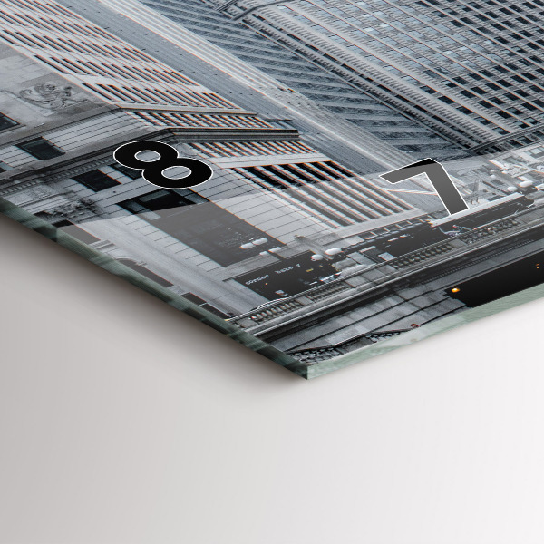 Horloge murale horizontale Lodz avec un panorama de la ville