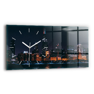 Horloge murale horizontale Paysage urbain de Chicago