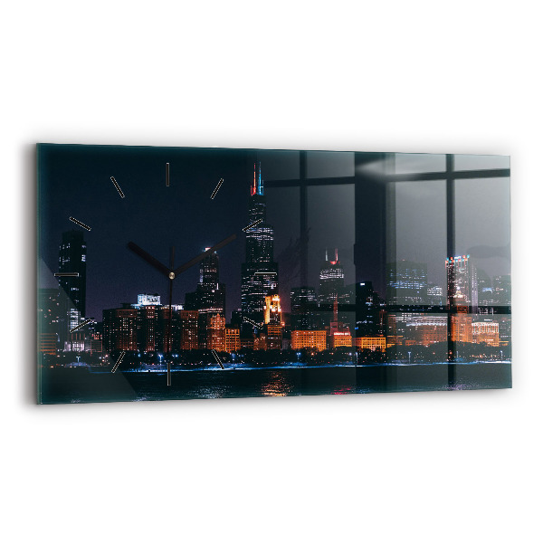 Horloge murale horizontale Paysage urbain de Chicago