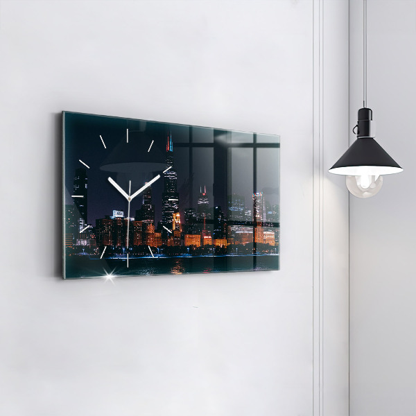 Horloge murale horizontale Paysage urbain de Chicago