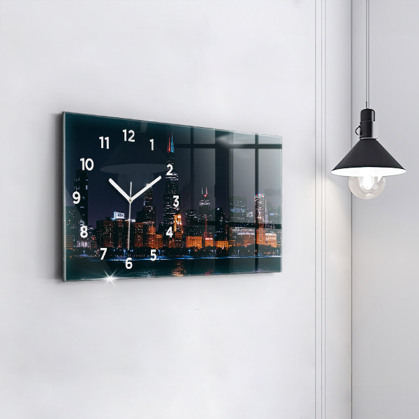Horloge murale horizontale Paysage urbain de Chicago