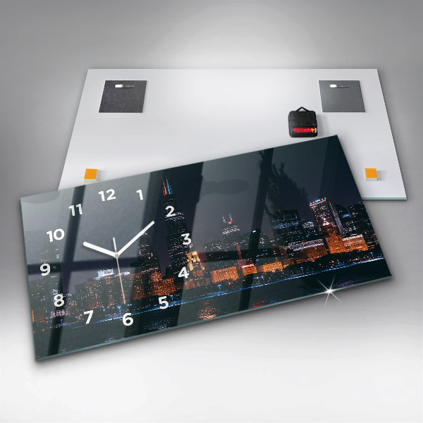 Horloge murale horizontale Paysage urbain de Chicago