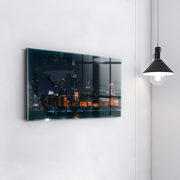 Horloge murale horizontale Paysage urbain de Chicago