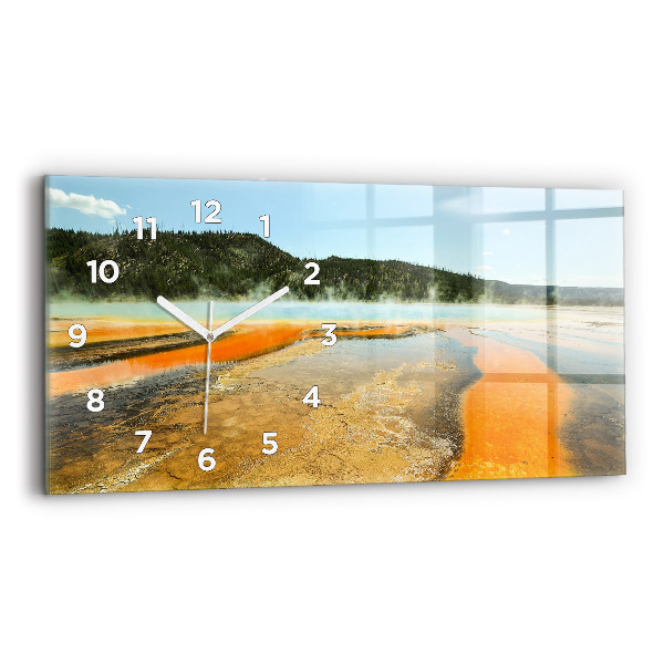 Horloge murale horizontale Lac avec montagnes