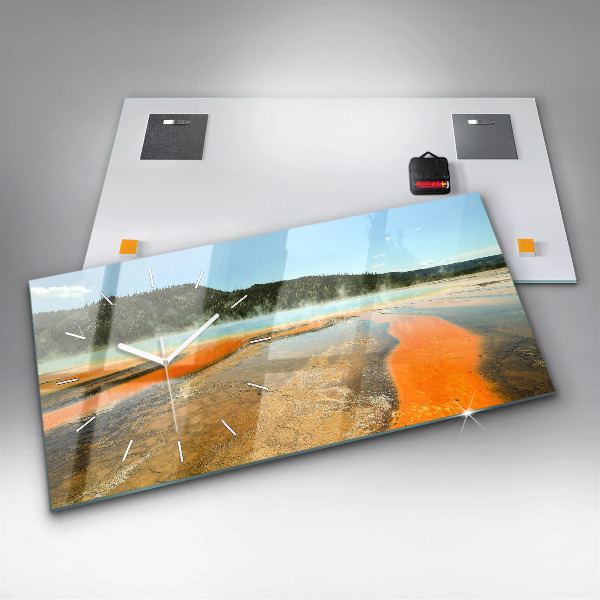 Horloge murale horizontale Lac avec montagnes