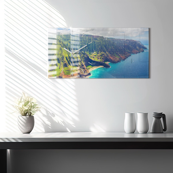 Horloge murale horizontale La mer à Hawaï