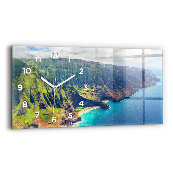 Horloge murale horizontale La mer à Hawaï